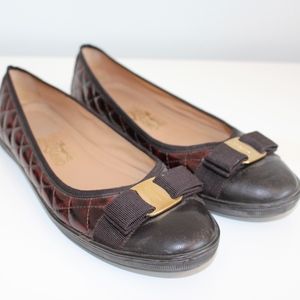 NEW Ferragamo Tortiseshelle Bow Flats